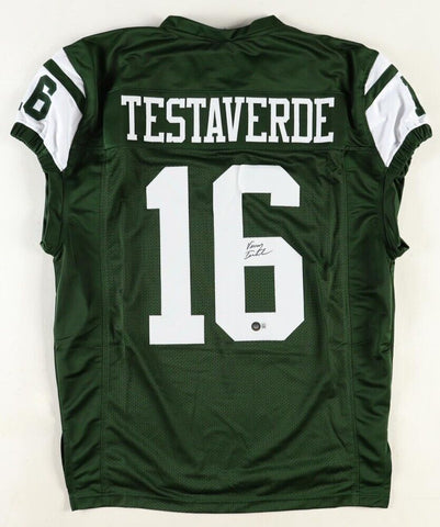 Vinny Testaverde Signed New York Jets Jersey (Beckett) #1 Overall Draft Pk 1987