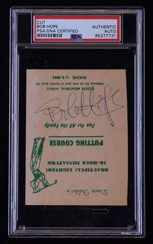 Bob Hope Signed Golf Score Card / Cut Authentic Signature (PSA Encapsulated)