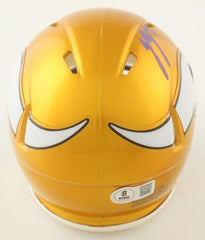 J J McCarthy Signed Minnesota Vikings Flash Alternate Speed Mini Helmet Beckett