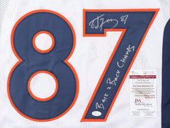 Ed McCaffrey Signed Denver Broncos Jersey Inscribed Back 2 Back Champs (JSA COA)