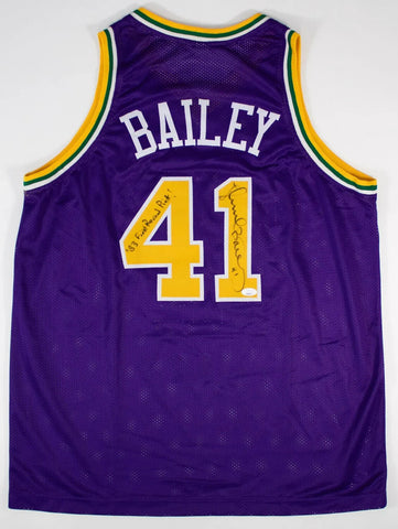 Thurl Bailey Signed Utah Jazz Jersey Inscribed “83 First Round Pick” (JSA COA)