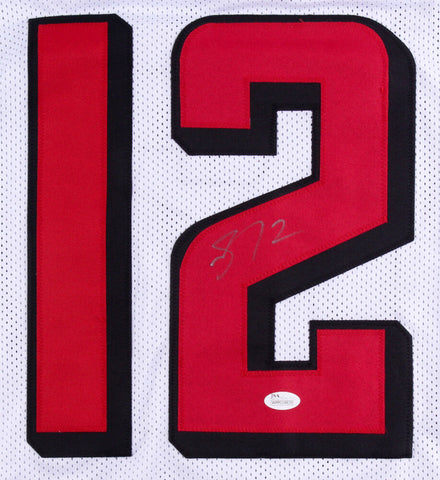 Mohamed Sanu Signed Falcons White Jersey (JSA COA) Atlanta All Pro Wide Receiver