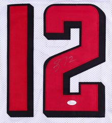 Mohamed Sanu Signed Falcons White Jersey (JSA COA) Atlanta All Pro Wide Receiver