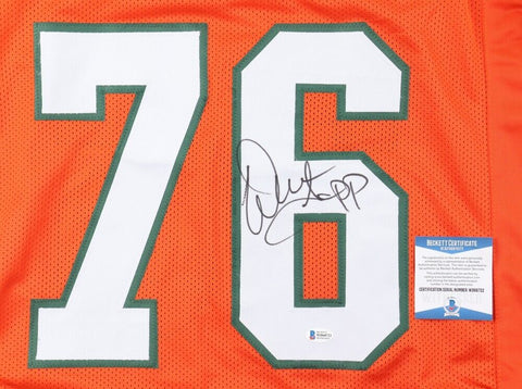 Warren Sapp Signed Miami Hurricanes Jersey (Beckett) 1991 National Champion D.T.