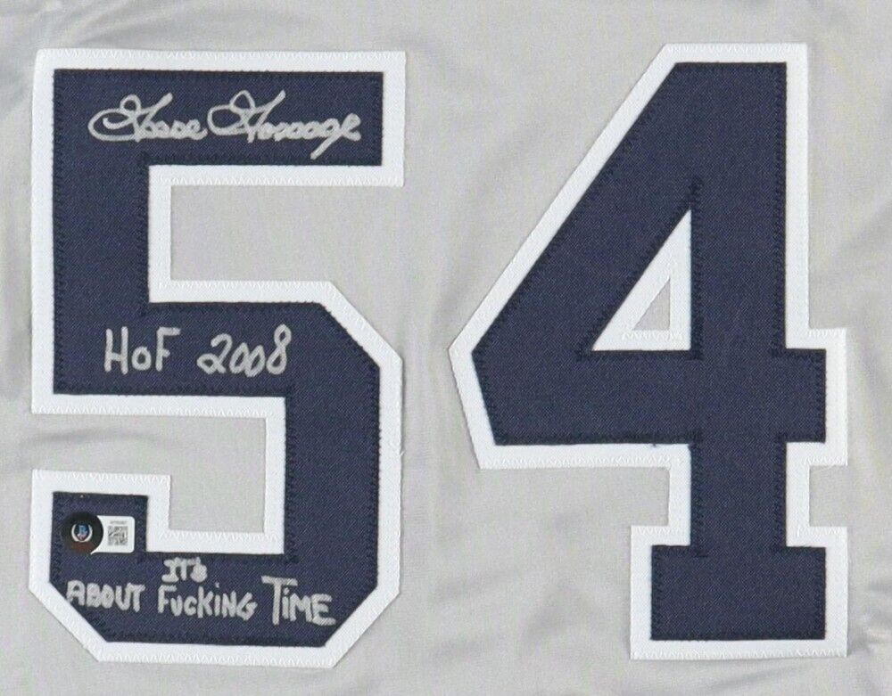 Goose Gossage Signed Yankees Jersey HOF 2008 & It's About F**king Time (Beckett)