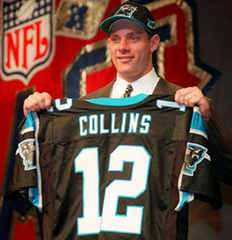 Kerry Collins Signed Panthers Jersey (Beckett) Carolina 1995 1st Round Pick Q.B.