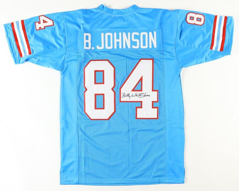 Billy "White Shoes" Johnson Signed Houston Oilers Jersey (JSA COA) 3×Pro Bowl WR