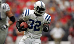 Edgerrin James Signed Indianapolis Colts Printed Photo Jersey (JSA COA) R.B.