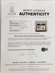 Warren Spahn Signed Thumbprint Baseball Braves w/Display Case (Beckett LOA)