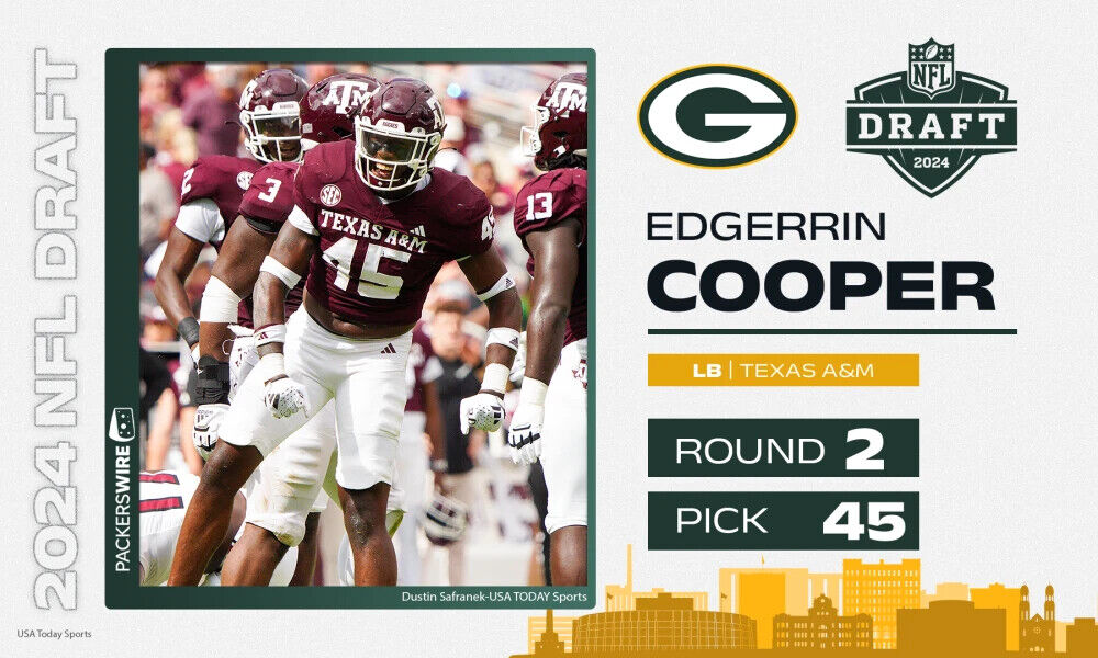 Edgerrin Cooper Signed Packers Jersey (Beckett) Green Bay's 2024 2nd Rnd Pk/ LB