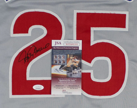 Rafael Palmeiro Signed Cubs Road Jersey (JSA COA) 500 Home Run / 3000 Hit Club