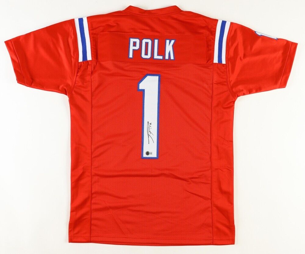Ja' Lynn Polk Signed New England Patriots Jersey (Beckett) Pats #2 2024 Pick WR