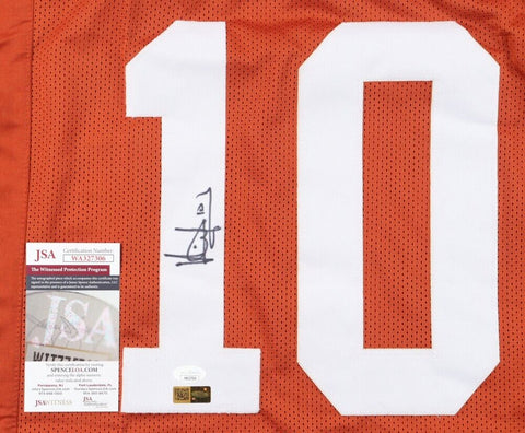 Vince Young Signed Texas Longhorns Jersey (JSA COA) Tennessee Titans Quarterback