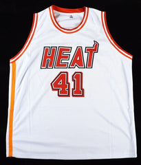 Glen Rice Signed Miami Heat White Jersey (JSA COA) 3×NBA All-Star Small Forward