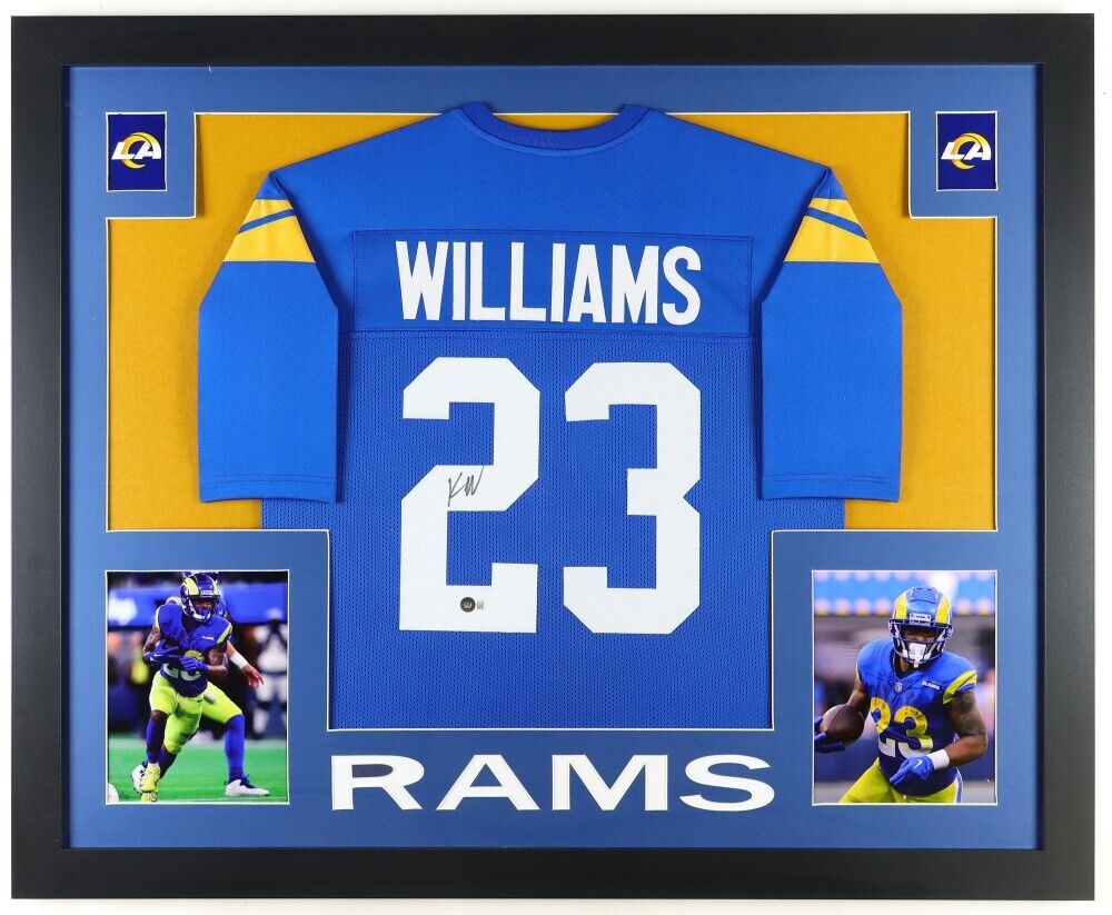 Kyren Williams Signed Los Angeles Rams 35x43 Frame Jersey Beckett /2023 Pro  Bowl