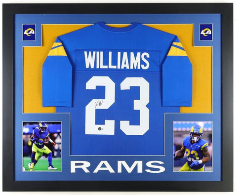 Kyren Williams Signed Los Angeles Rams 35x43 Frame Jersey Beckett /2023 Pro Bowl