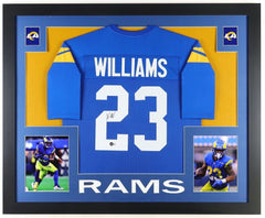 Kyren Williams Signed Los Angeles Rams 35x43 Frame Jersey Beckett /2023 Pro Bowl