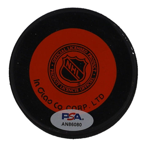 Billy Smith Signed New York Islanders Logo Puck (PSA) 4xStanley Cup Champion