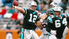 Kerry Collins Signed Panthers Jersey (Beckett) Carolina 1995 1st Round Pick Q.B.