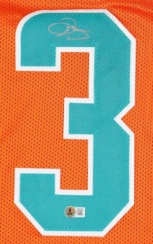 Odell Beckham Jr Signed Miami Dolphins Orange Jersey (Beckett) 3×Pro Bowl W.R.