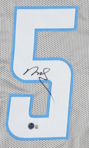 David Montgomery Signed Detroit Lions Gray Jersey (Beckett QR Code) Iowa State