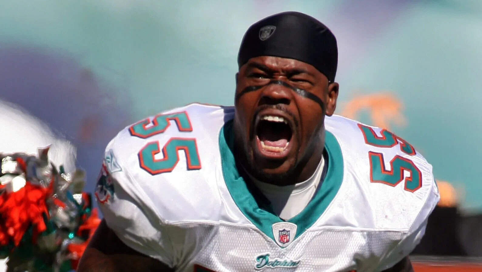 Joey Porter Sr Signed Miami Dolphins White Jersey (JSA) 4×Pro Bowl Linebacker