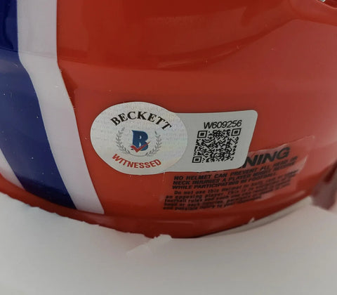 Randy Gradishar Signed Denver Broncos Throwback Mini Helmet (Beckett) HOF 2024