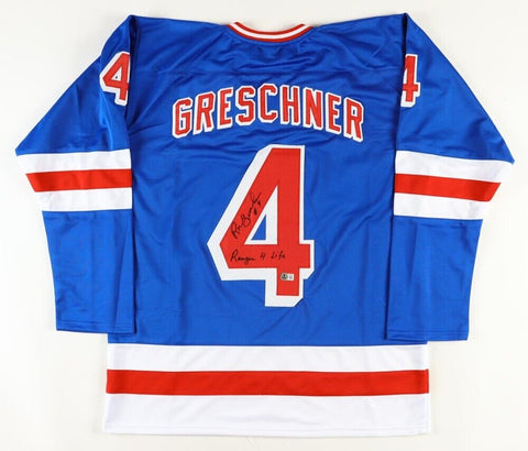 Ron Greschner Signed New York Rangers Jersey Inscribed "Ranger 4 Life" (Beckett)