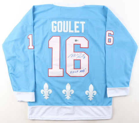 Michel Goulet Signed Quebec Nordiques Jersey Inscribed "H.H.O.F. 98"(Beckett)