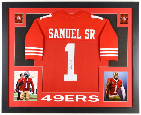 Deebo Samuel Signed San Francisco 49ers 35x43 Framed Jersey (JSA)New 2024 Number