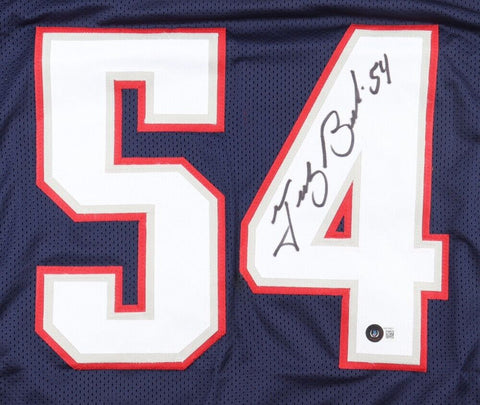 Tedy Bruschi Signed New England Patriots Jersey (Beckett) 3×Super Bowl Champ L.B