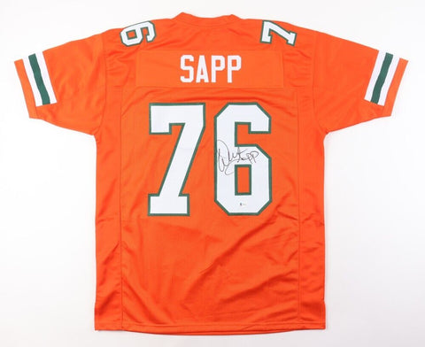 Warren Sapp Signed Miami Hurricanes Jersey (Beckett) 1991 National Champion D.T.