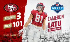 Cameron Latu Signed San Francisco 49ers Jersey (Beckett) 2023 3rd Round Pck T.E