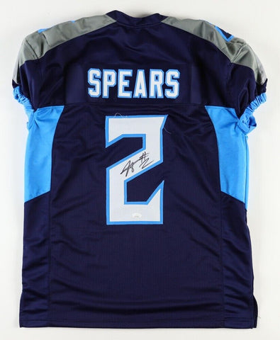 Tyjae Spears Signed Tennessee Titans Jersey (JSA) 3rd Round Pck/ New 2024 Number