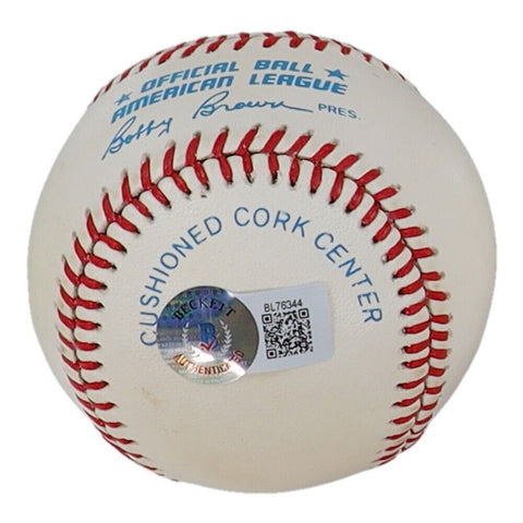 Bobby Doerr Signed Rawlings Official Baseball (Beckett) Red Sox HOF 2nd Baseman