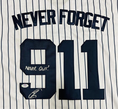 Robert O’Neill Signed New York Yankees 911 Never Forget Jersey "Never Quit"(PSA)