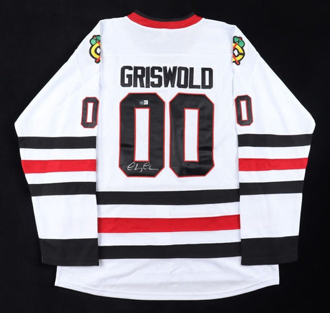 Chevy Chase Signed Blackhawks "Griswold "Jersey (Beckett) Christmas Vacation