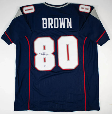 Troy Brown Signed New England Patriots Jersey (Beckett) 3xSuper Bowl Champion WR