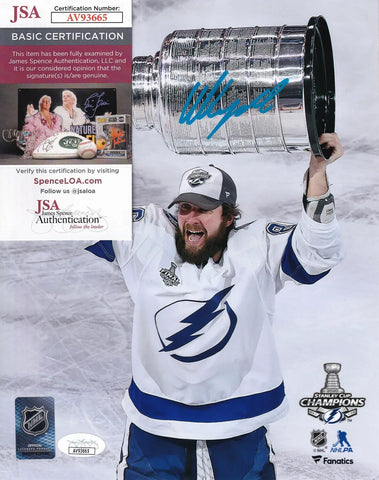 Nikita Kucherov Signed Tampa Bay Lightning Stanley Cup 8x10 Photo (JSA COA)