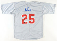 Derrek Lee Signed Chicago Cubs Gray Road Jersey Multiple Inscriptions (Beckett)