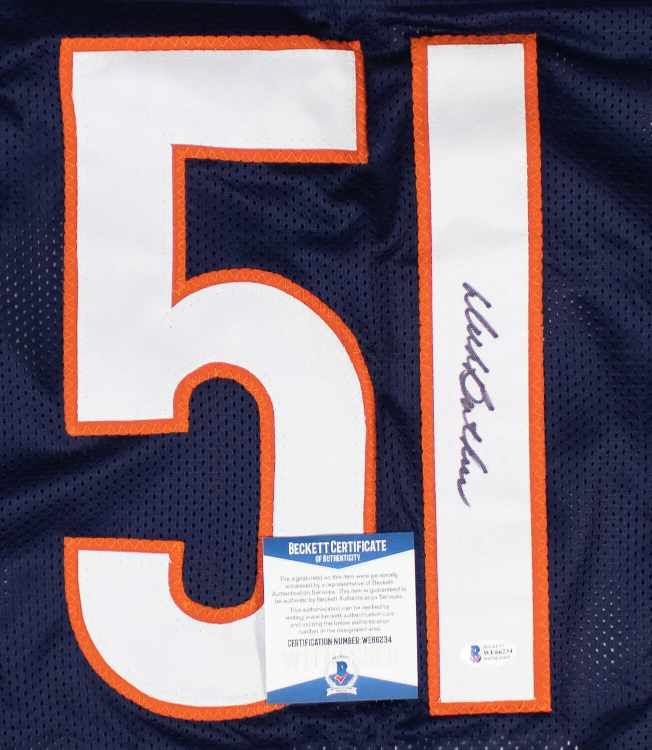 Dick Butkus Signed Chicago Bears Career Stat Jersey (Beckett COA) 8×Pro Bowl L.B