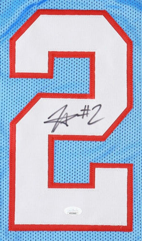 Tyjae Spears Signed Tennessee Titans Jersey (JSA) 3rd Round Pk/ New 2024 Number