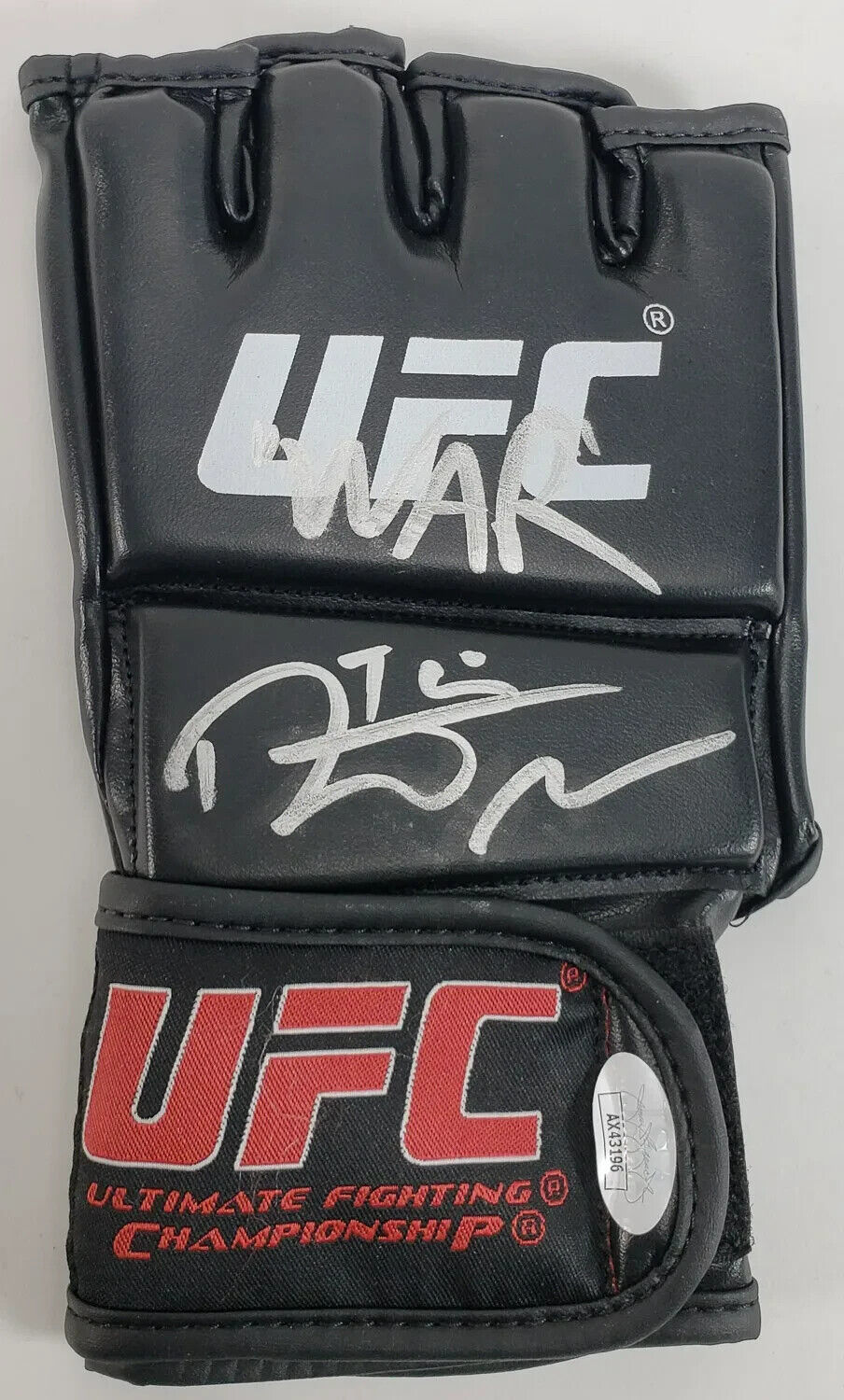 Dustin Poirier “War” Signed UFC Glove (JSA COA) MMA Record 30-9