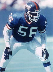 Lawrence Taylor Signed New York Giants 35x43 Framed Blue Home Jersey (JSA)