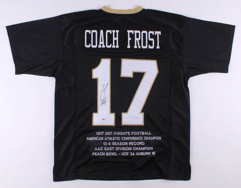Scott Frost Signed Central Florida Golden Knights Career Stat Jersey / Beckett