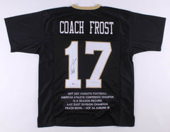 Scott Frost Signed Central Florida Golden Knights Career Stat Jersey / Beckett