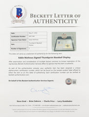 Eddie Mathews Signed LE NL Baseball Display with Thumbprint (Beckett) Braves 3B