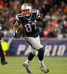 Rob Gronkowski Signed Patriots 35"x43" Framed Jersey (JSA) 4xSuper Bowl Champion