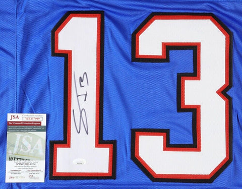 Stevie Johnson Signed Bills Blue Jersey (JSA COA) Buffalo Receiver 2008–2016