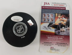 Bryan Trottier Signed New York Islanders Logo Puck (JSA COA) 4xStanley Cup Champ